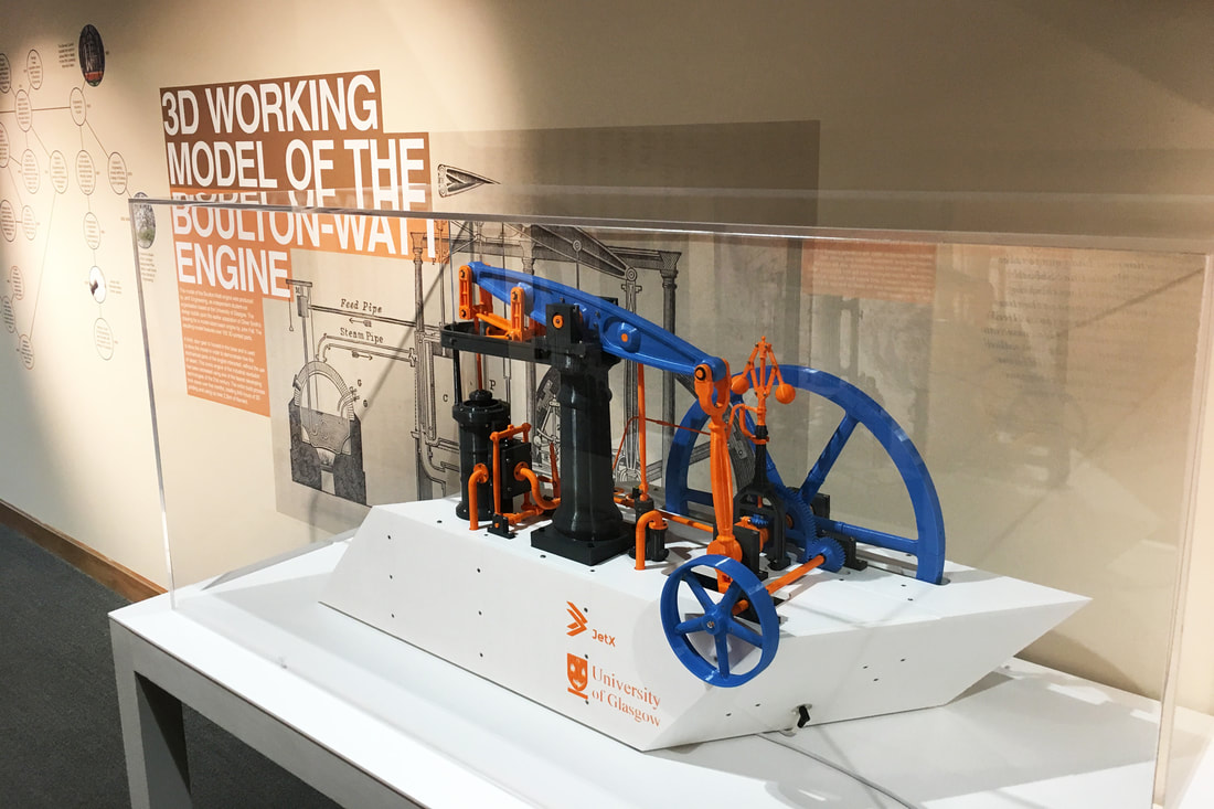 3D-printed model in the library exhibition
